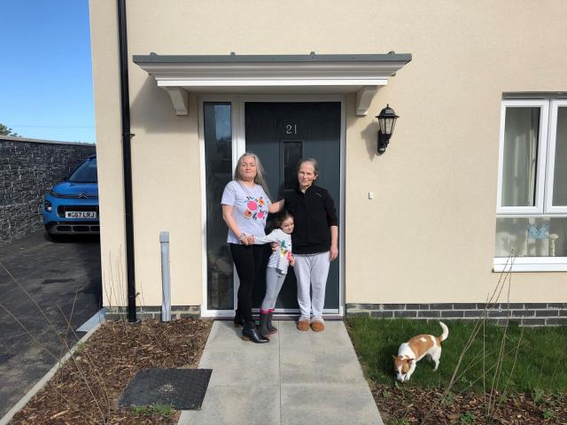 Natalia Rotaru with her daughter and mother at their new home in Marazion